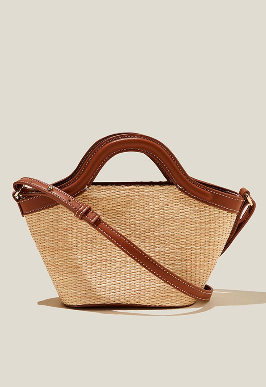 Rubi - Bridget mini bucket tote - tan woven