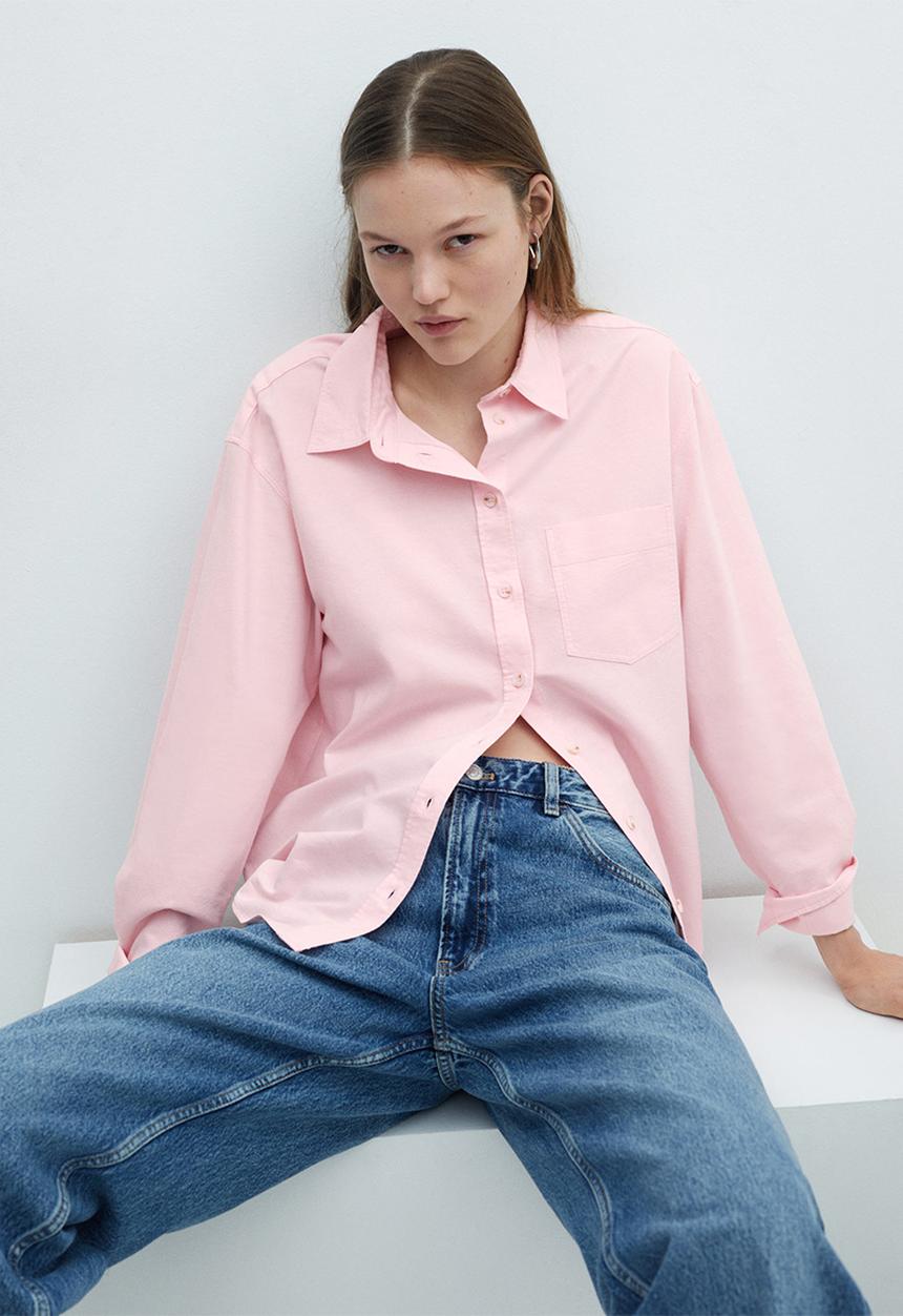 MANGO - Shirt marble - light pastel pink