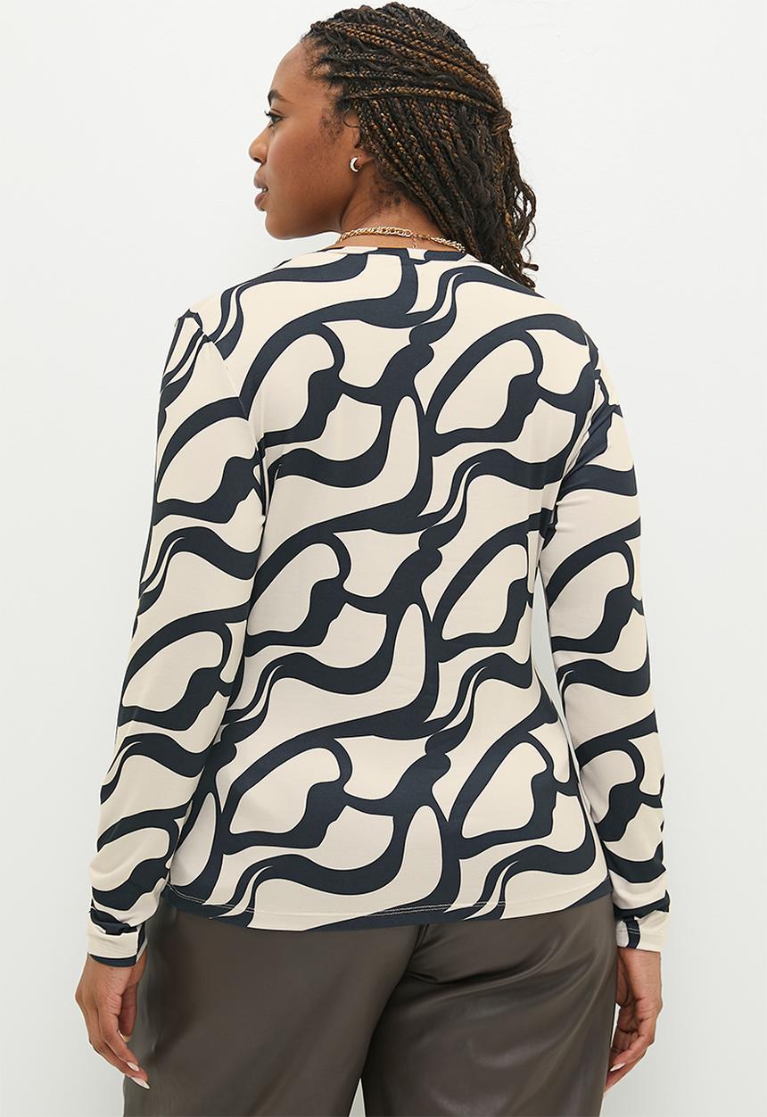edit - Printed tee - choc tobacco swirl