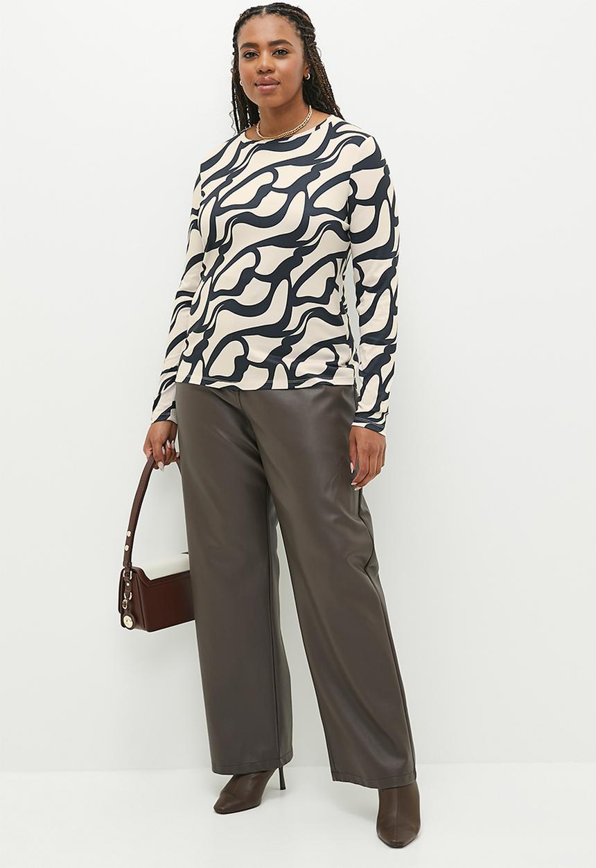 edit - Printed tee - choc tobacco swirl