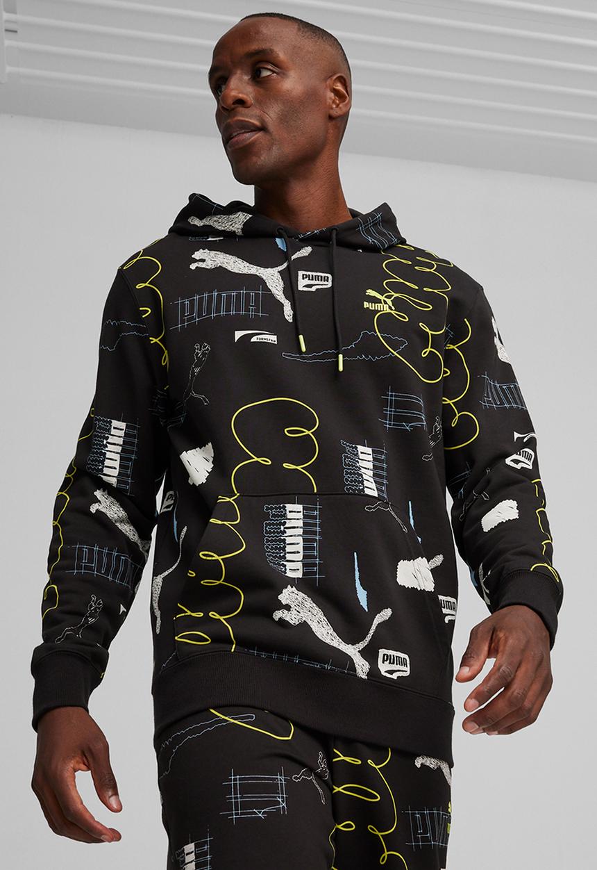 PUMA - CLASSICS BRAND LOVE AOP Hoodie TR-PUMA Black-AOP