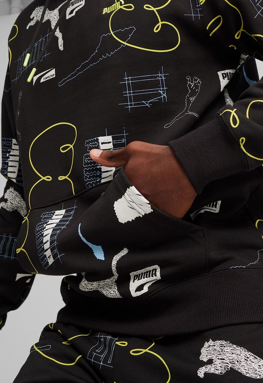 PUMA - CLASSICS BRAND LOVE AOP Hoodie TR-PUMA Black-AOP