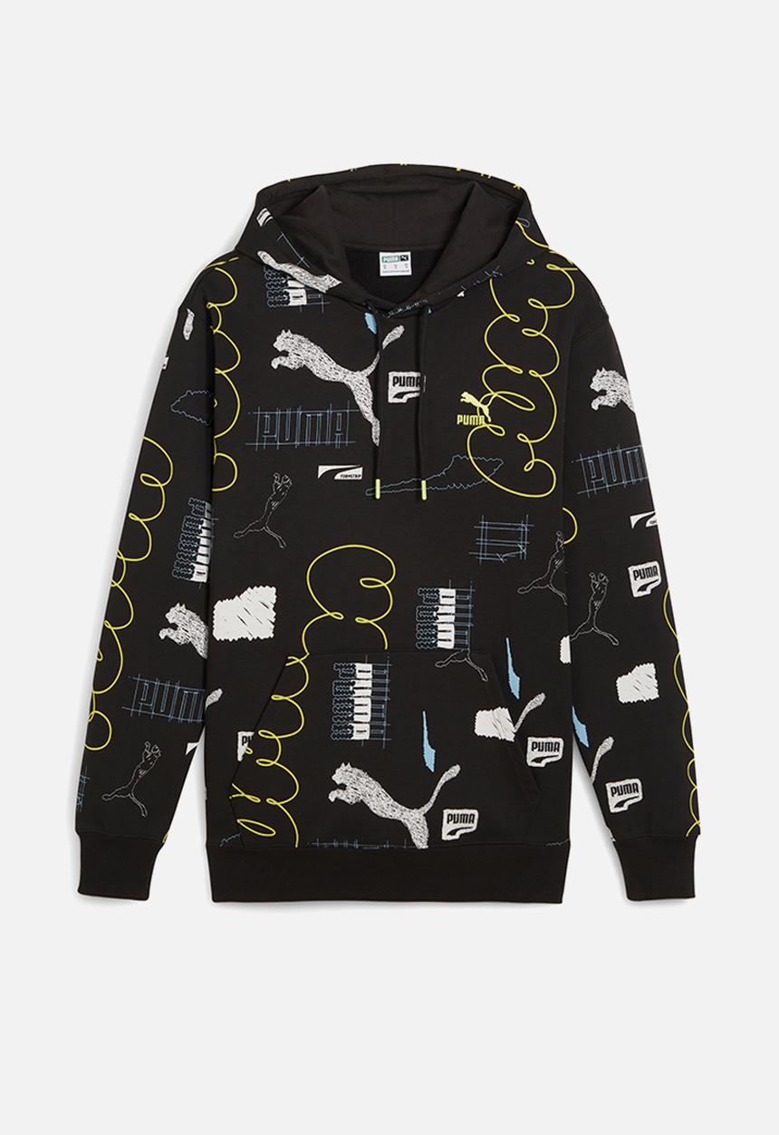 PUMA - CLASSICS BRAND LOVE AOP Hoodie TR-PUMA Black-AOP