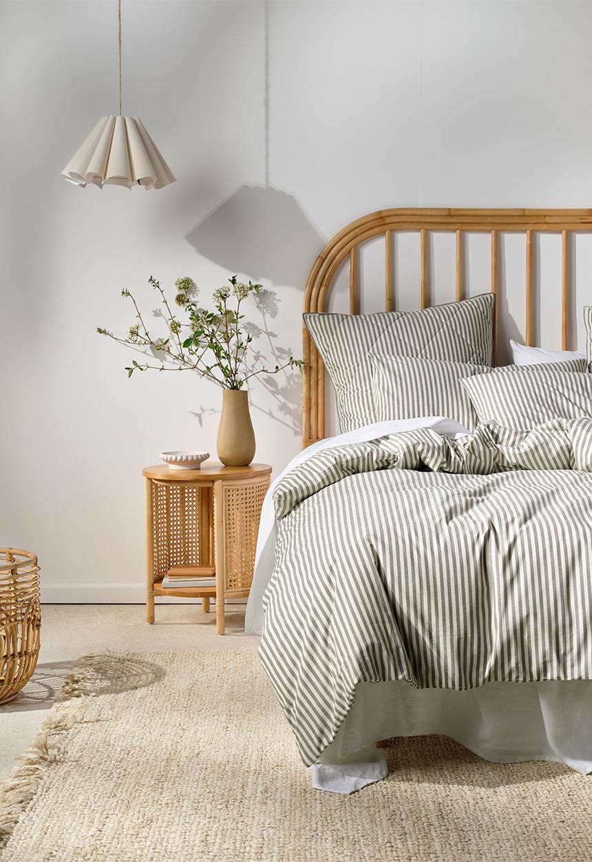 Linen House - Stripe yarndye duvet cover set - charcoal