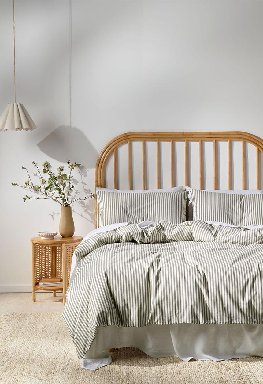 Linen House - Stripe yarndye duvet cover set - charcoal