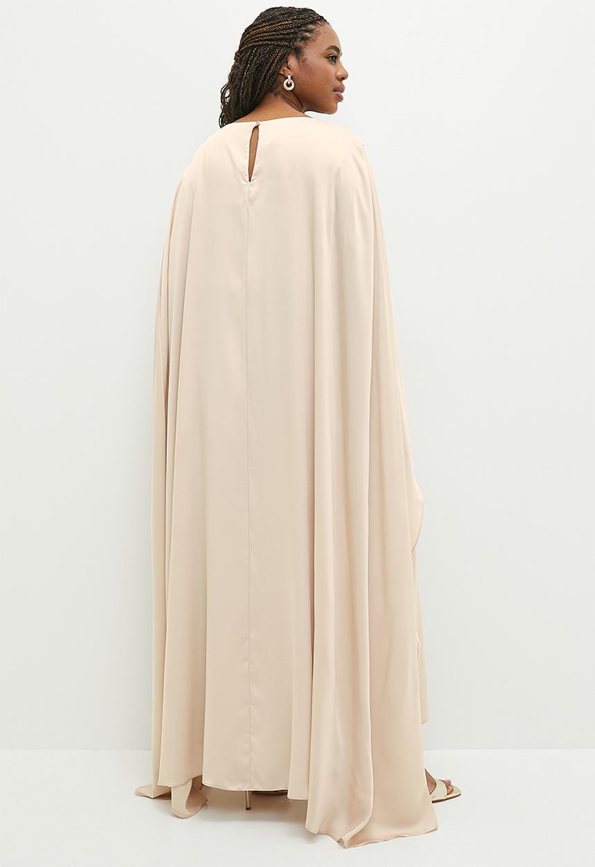 edit - Plus drape cape maxi dress - oyster