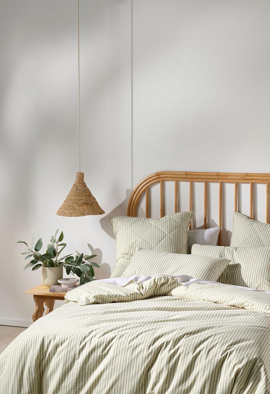 Linen House - Yarn dye stripe duvet cover set - pebble