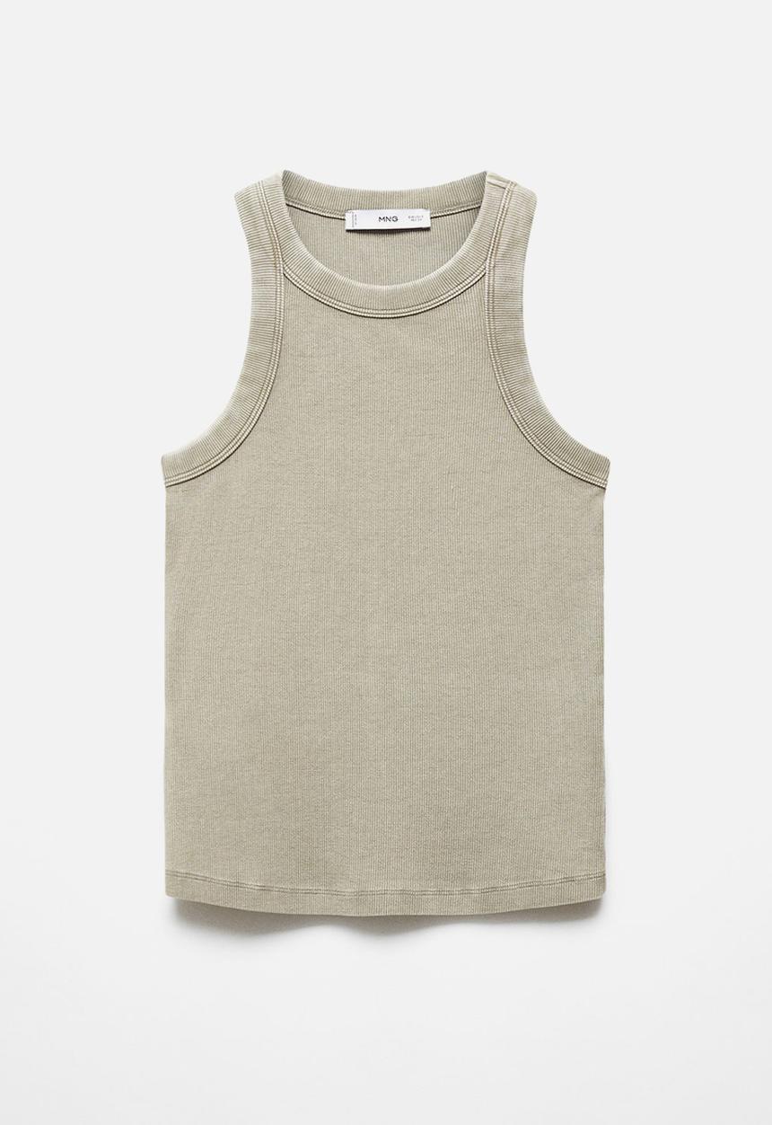 MANGO - Top boniw - beige/khaki