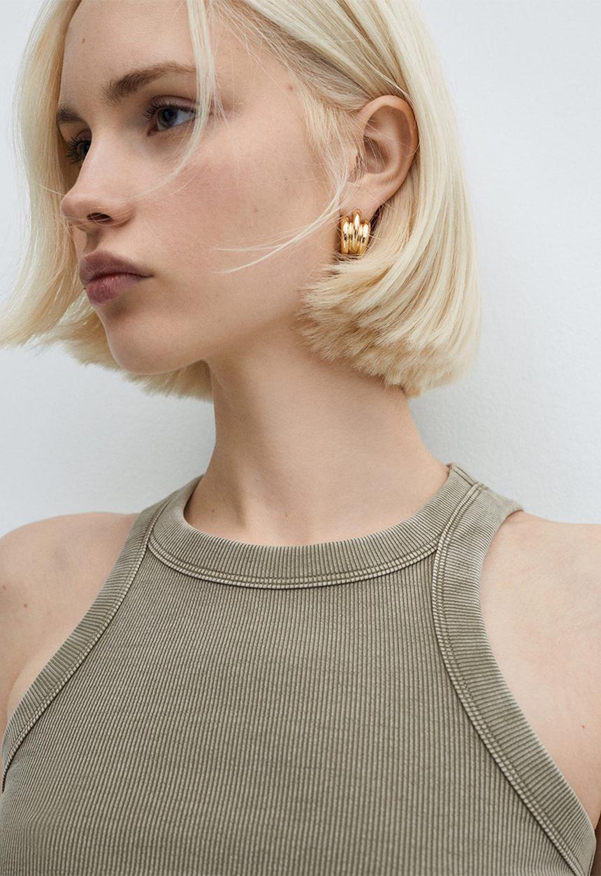 MANGO - Top boniw - beige/khaki