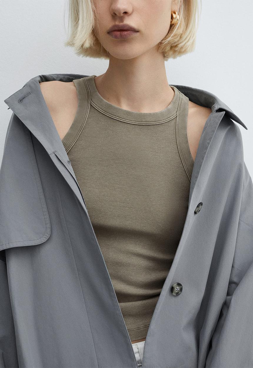 MANGO - Top boniw - beige/khaki