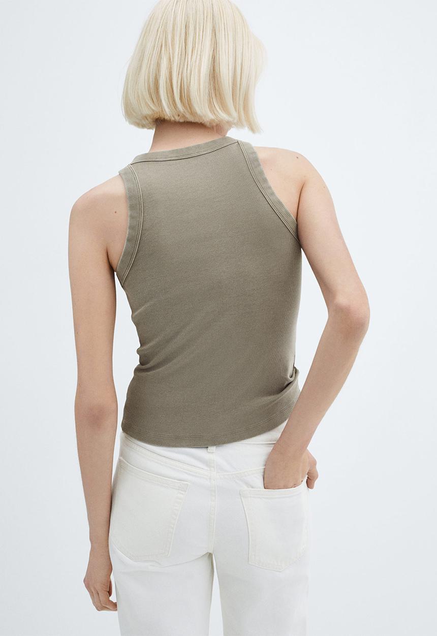 MANGO - Top boniw - beige/khaki