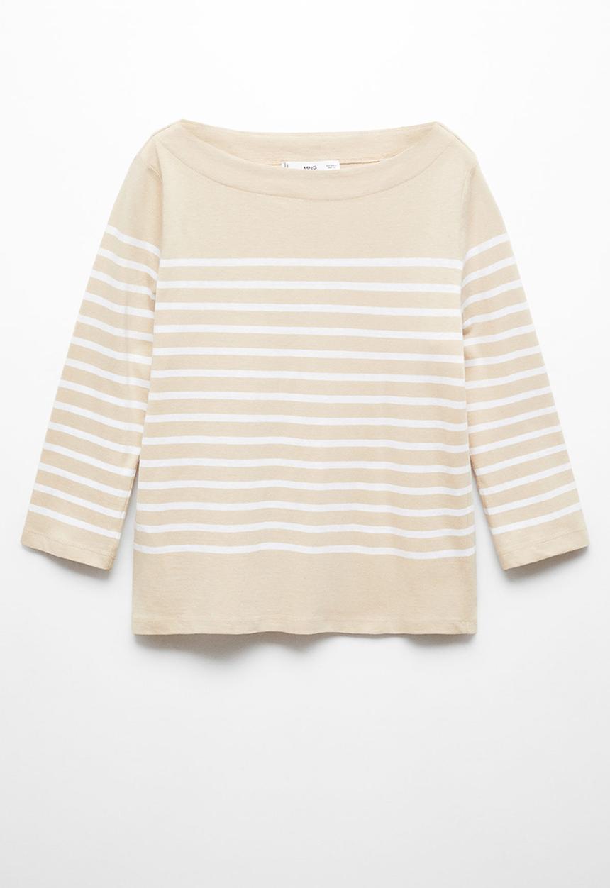 MANGO - T-shirt parisian - light pastel beige