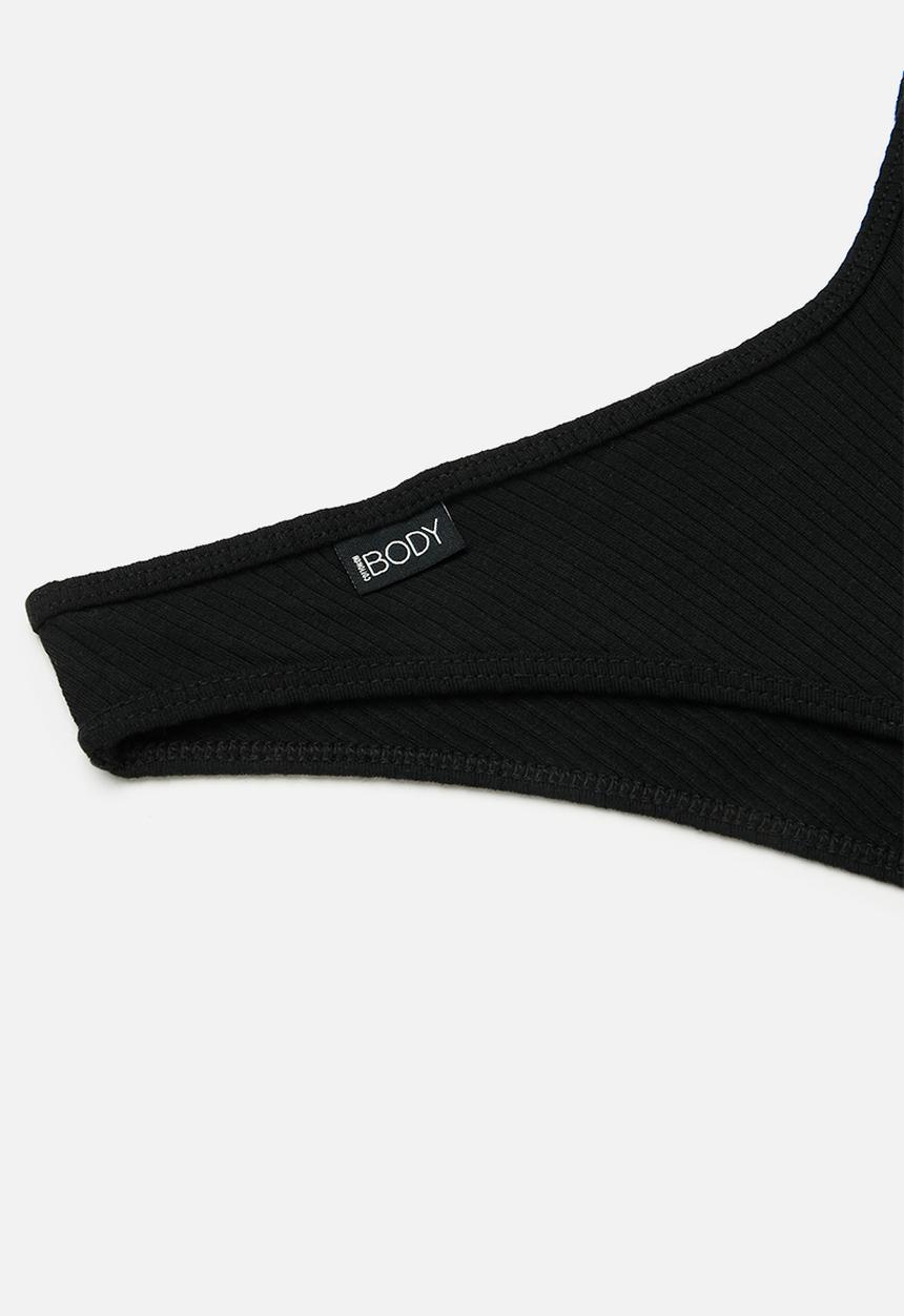 Cotton On - Organic Cotton Rib Cheeky Brief - Black
