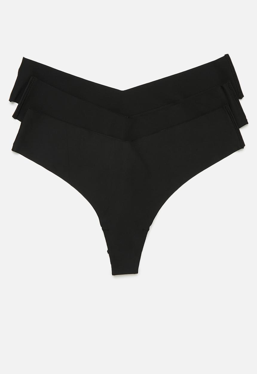 Cotton On - The Invisible G String Brief 3 Pack - Black/Black/Black