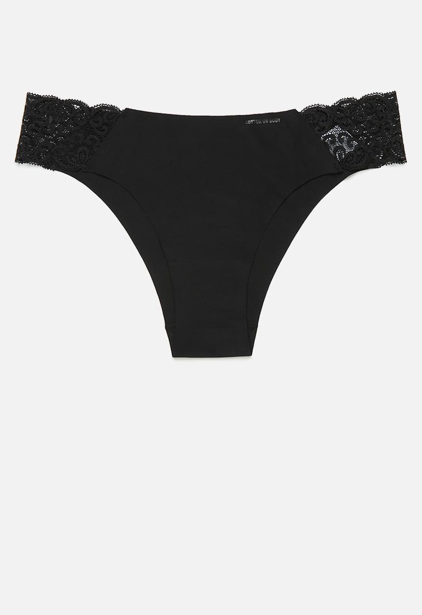 Cotton On - Party Pants Seamless Brasiliano Brief 3 Pack - Black/Black/Black