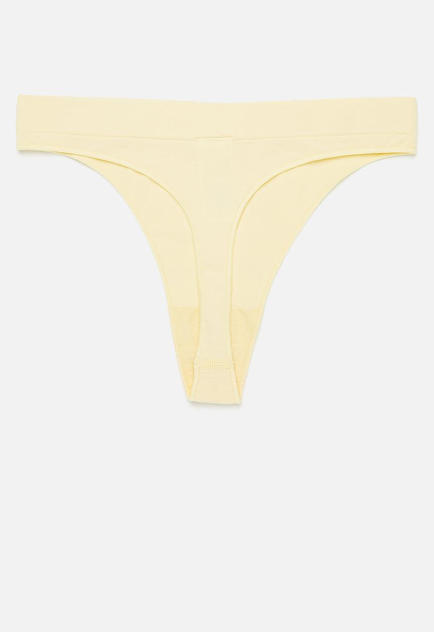 Cotton On - Seamless High Cut G String Brief - Panna Cotta