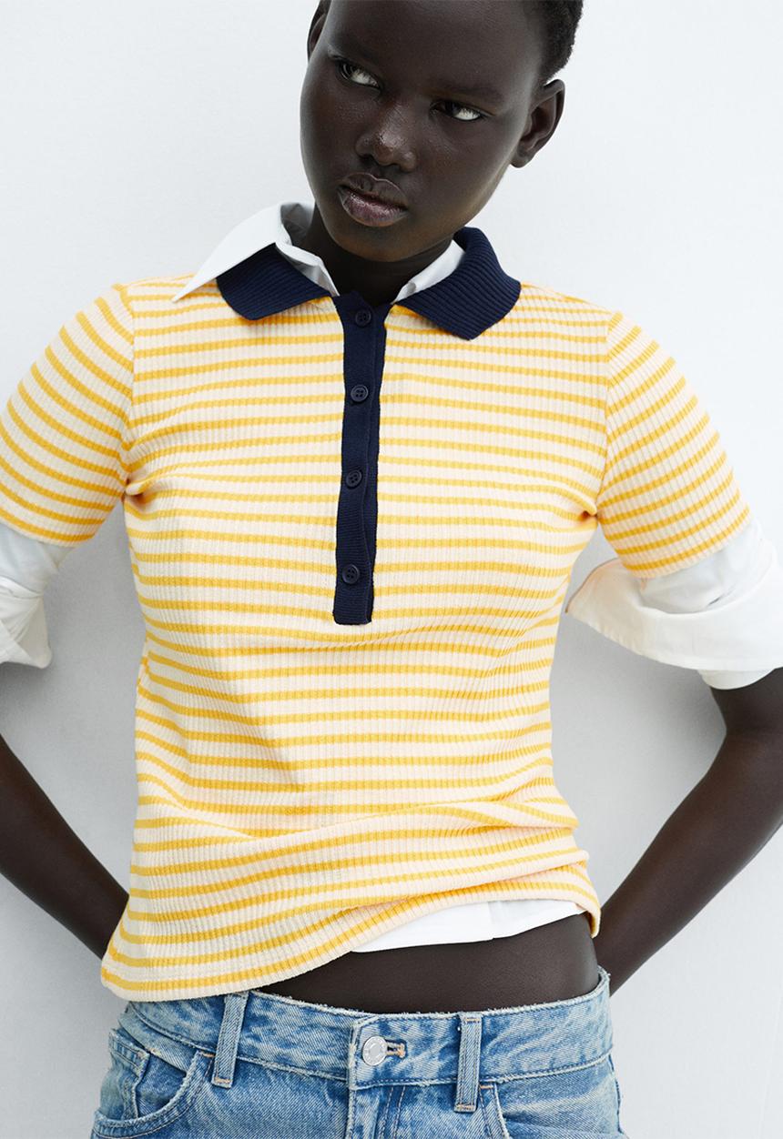 MANGO - T-shirt almond - light pastel yellow