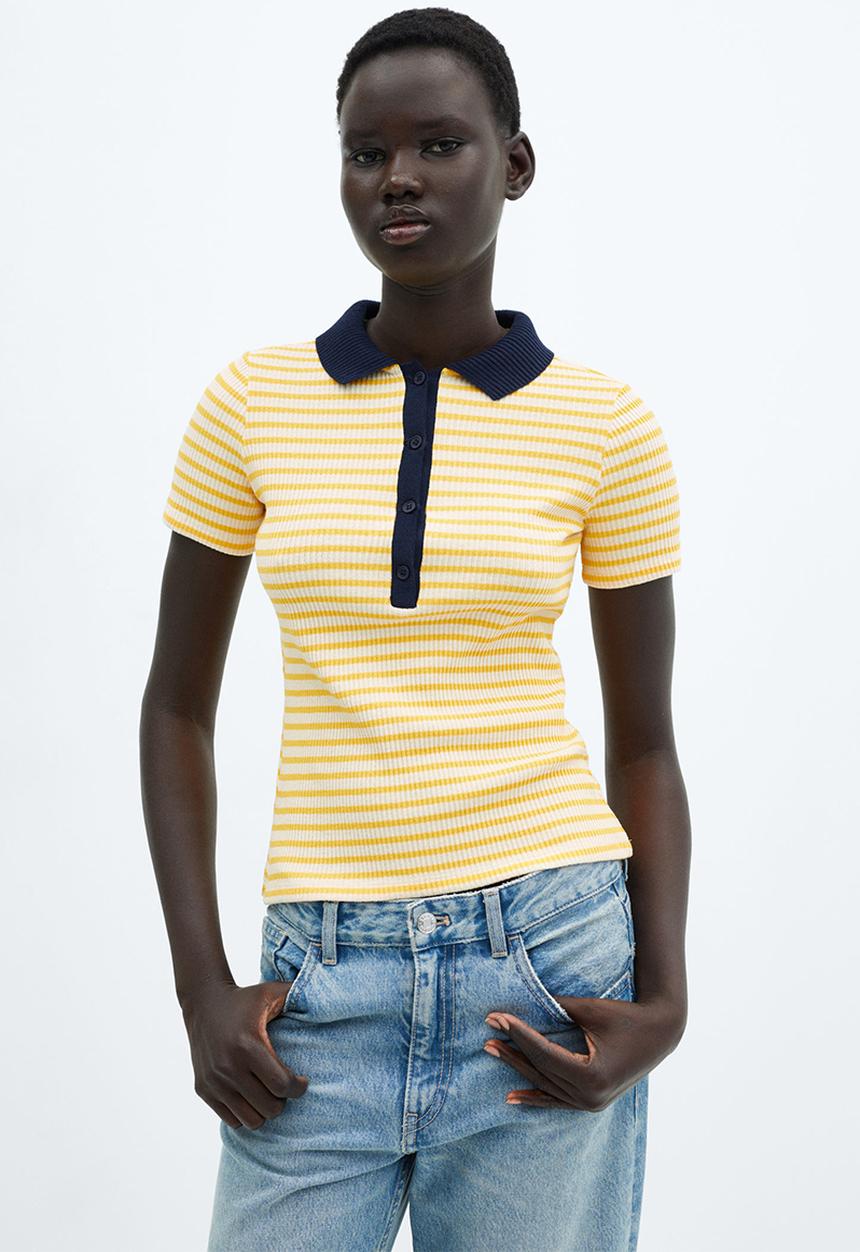 MANGO - T-shirt almond - light pastel yellow