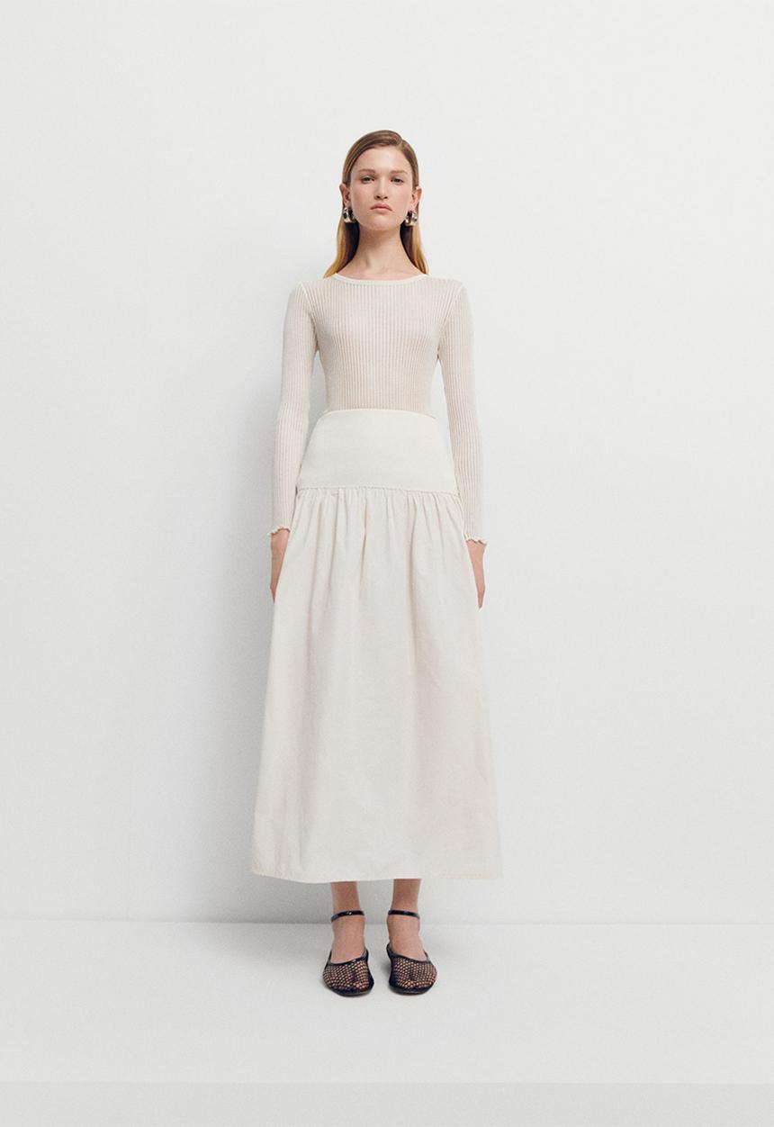 MANGO - T-shirt seda - white