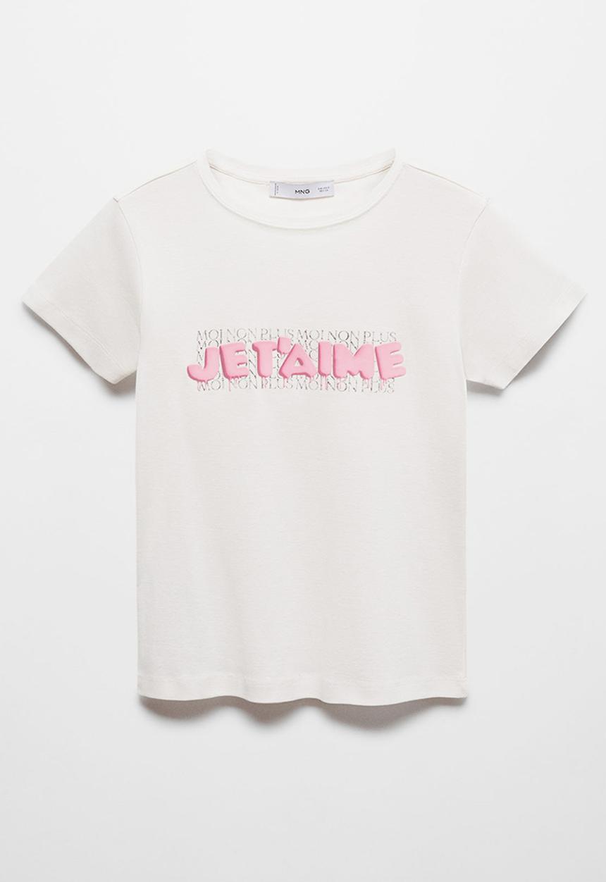 MANGO - T-shirt kiss - white