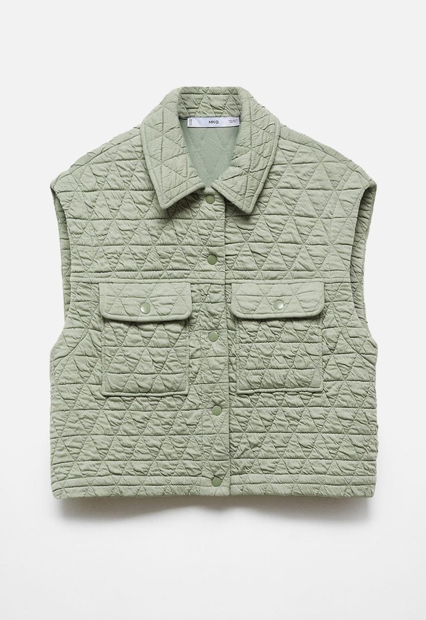MANGO - Waistcoat limba - light/pastel green