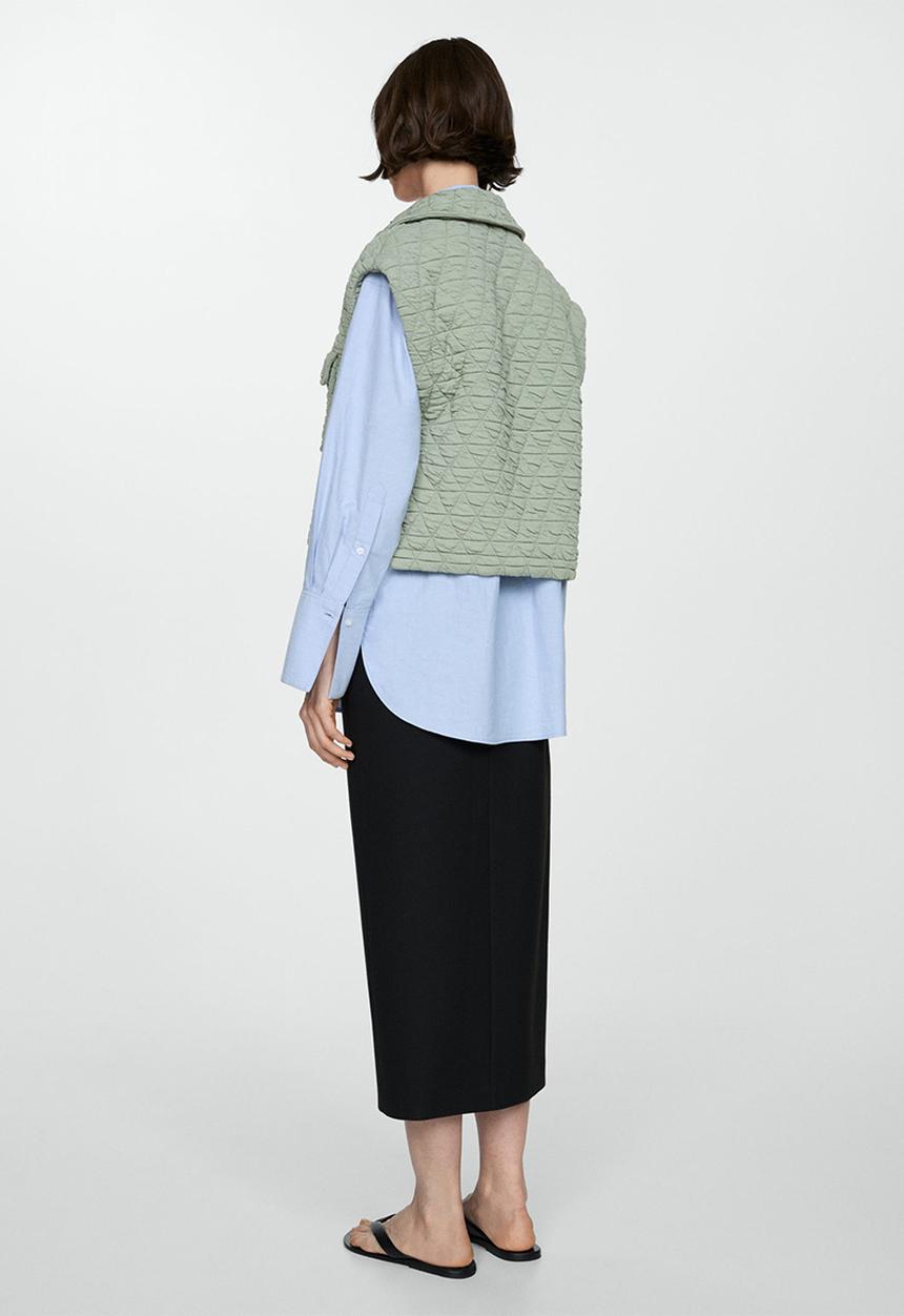 MANGO - Waistcoat limba - light/pastel green