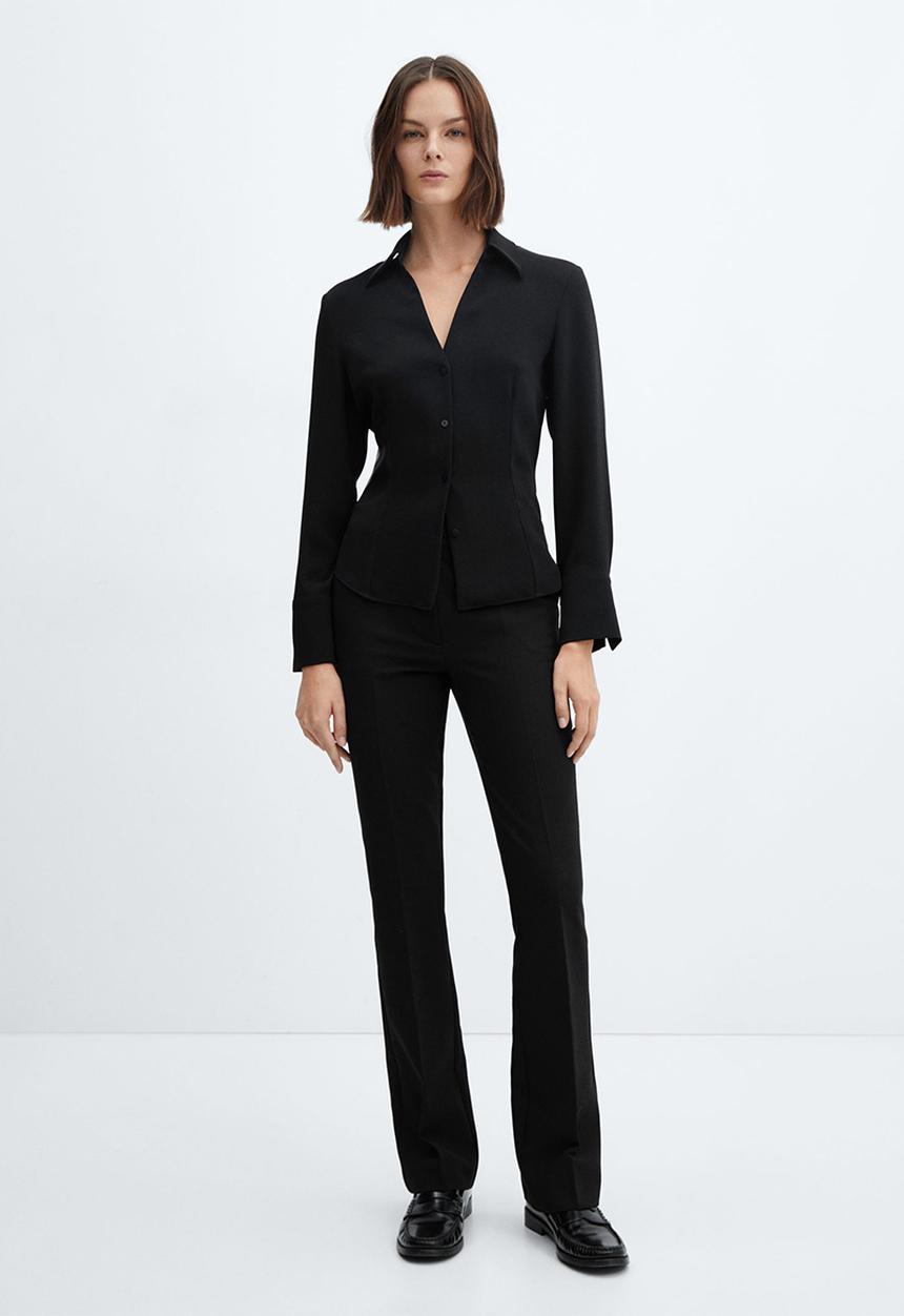 MANGO - Shirt ochi - black