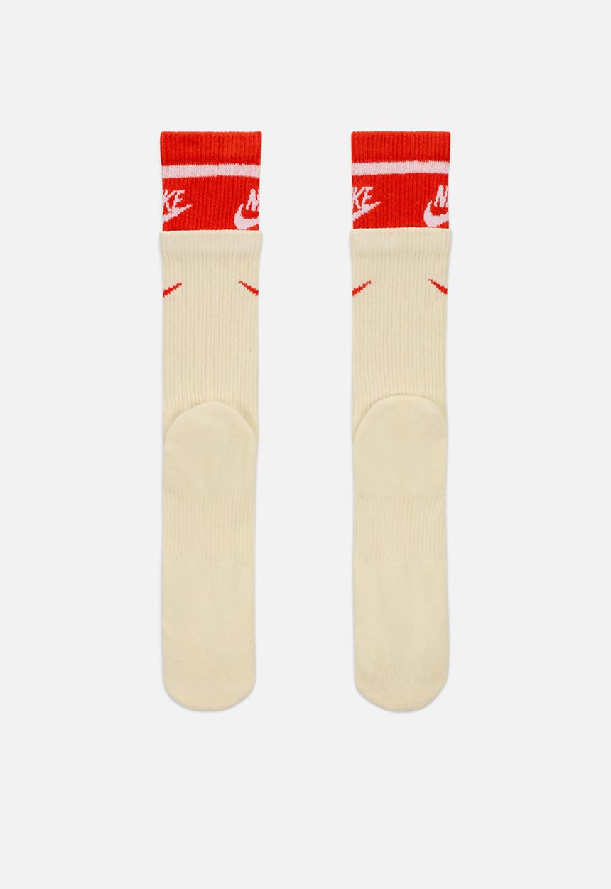 Nike - Everyday Plus Cushioned Crew Sock 1pr - coconut milk/picante red/wht