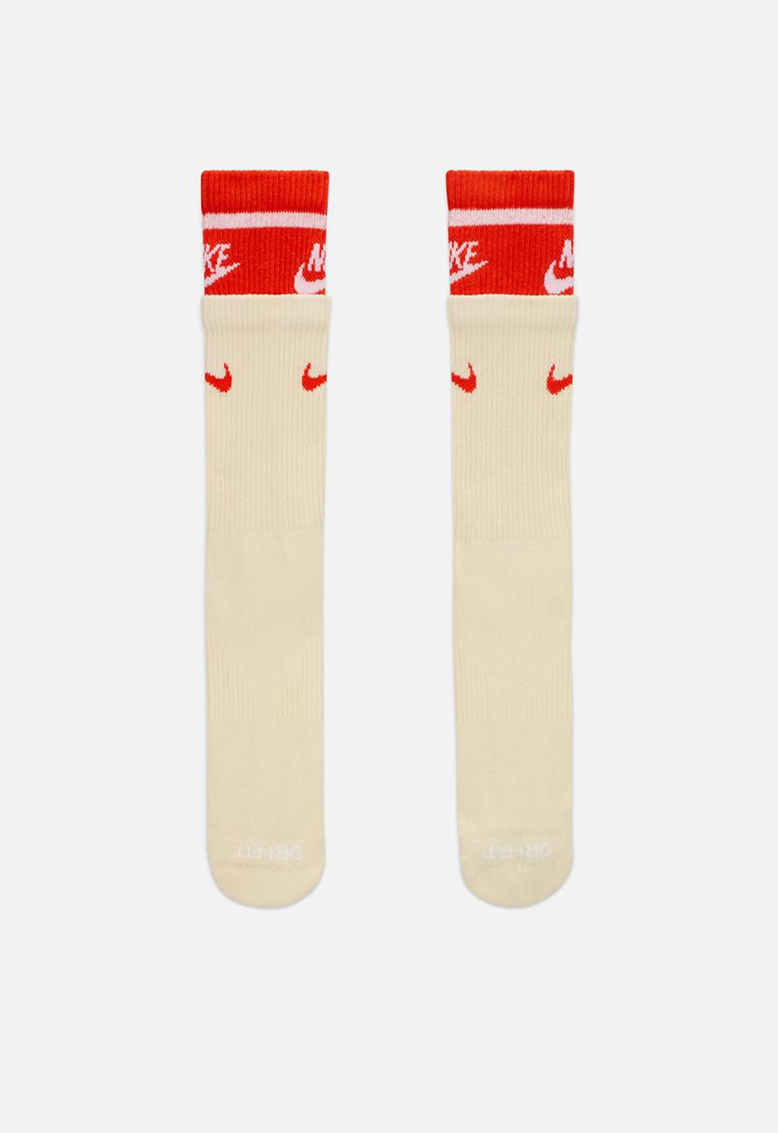 Nike - Everyday Plus Cushioned Crew Sock 1pr - coconut milk/picante red/wht