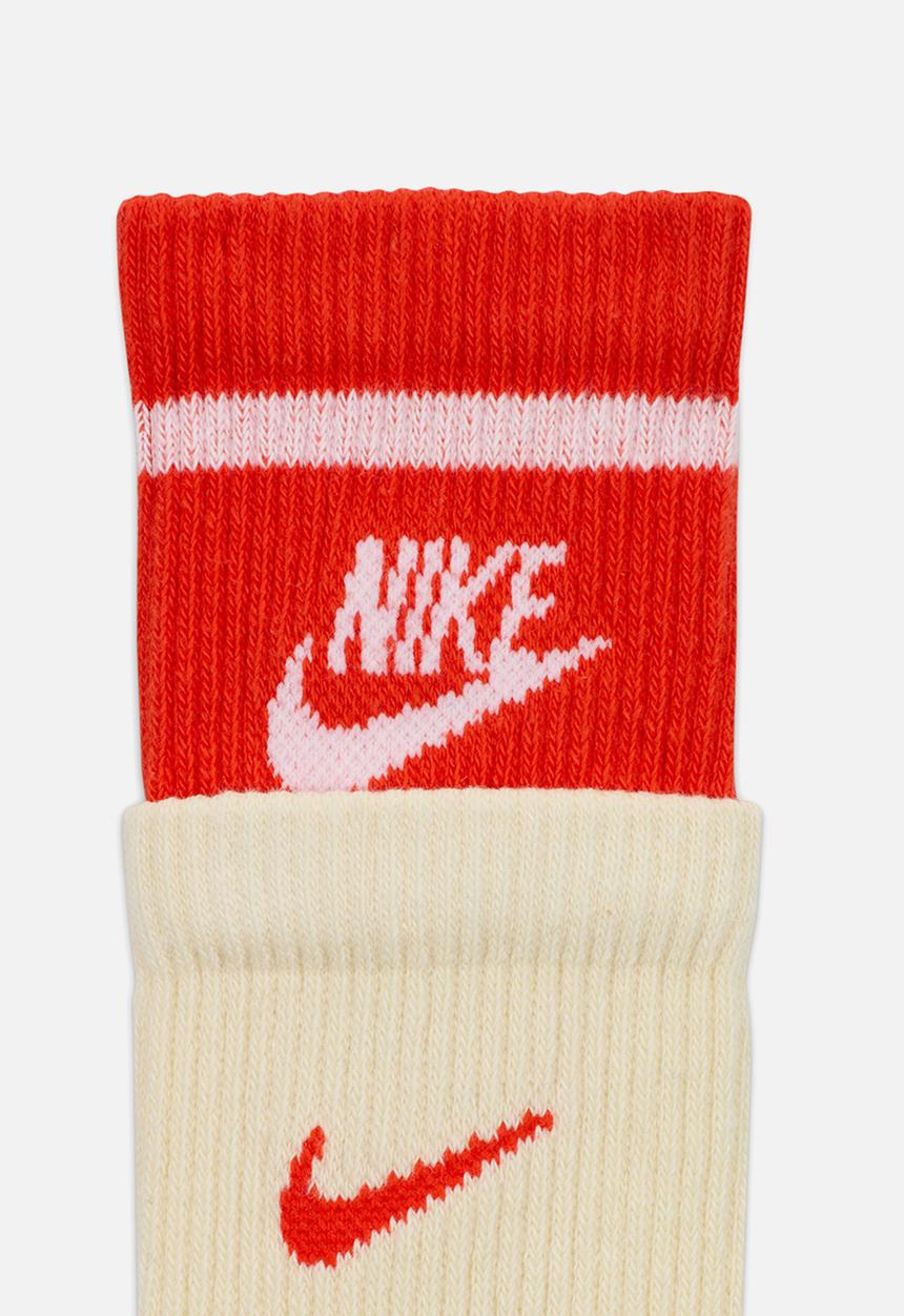 Nike - Everyday Plus Cushioned Crew Sock 1pr - coconut milk/picante red/wht
