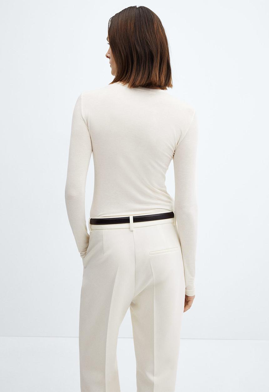 MANGO - T-shirt second - light beige