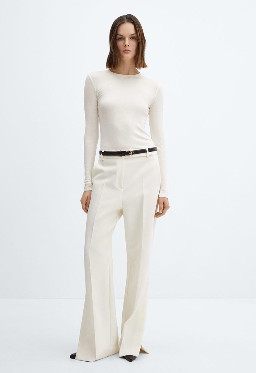 MANGO - T-shirt second - light beige