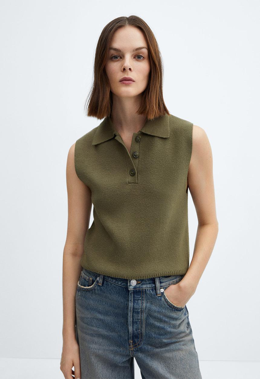 MANGO - Waistcoat riccio - beige/khaki