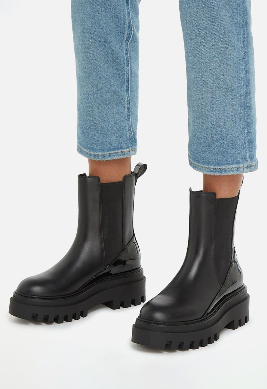 Calvin Klein - Chunky boot chelsea leather mg sat - triple black