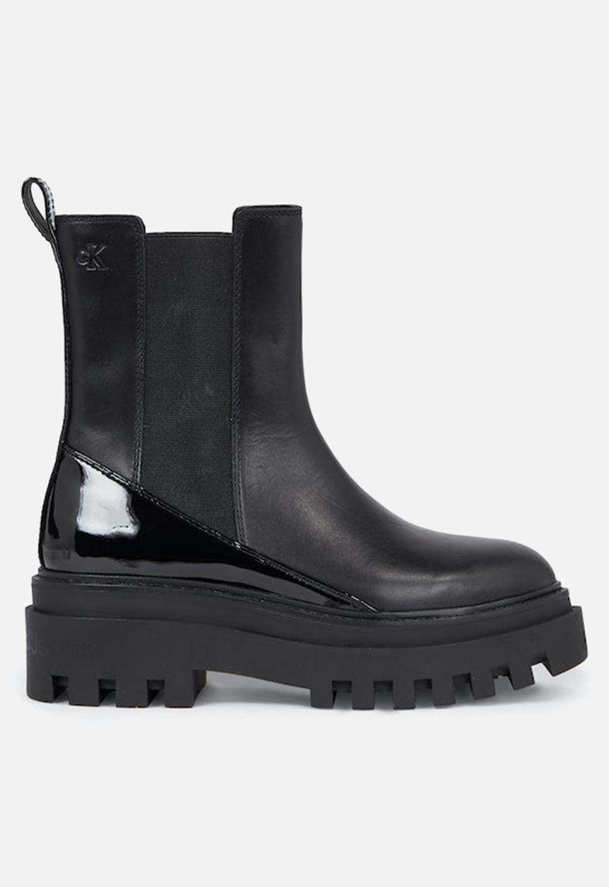 Calvin Klein - Chunky boot chelsea leather mg sat - triple black