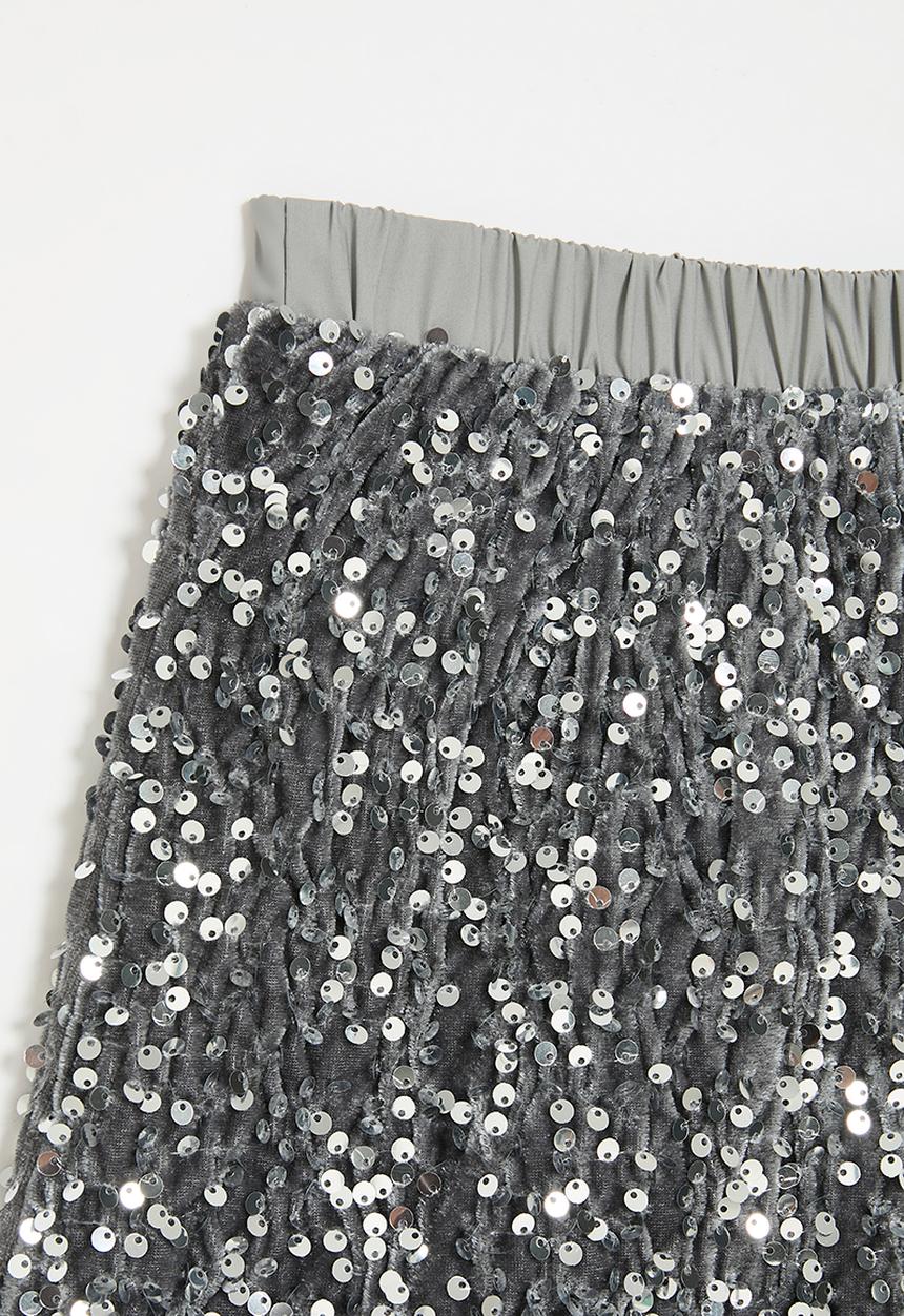 Pop Candy - Sequined skirt - grey