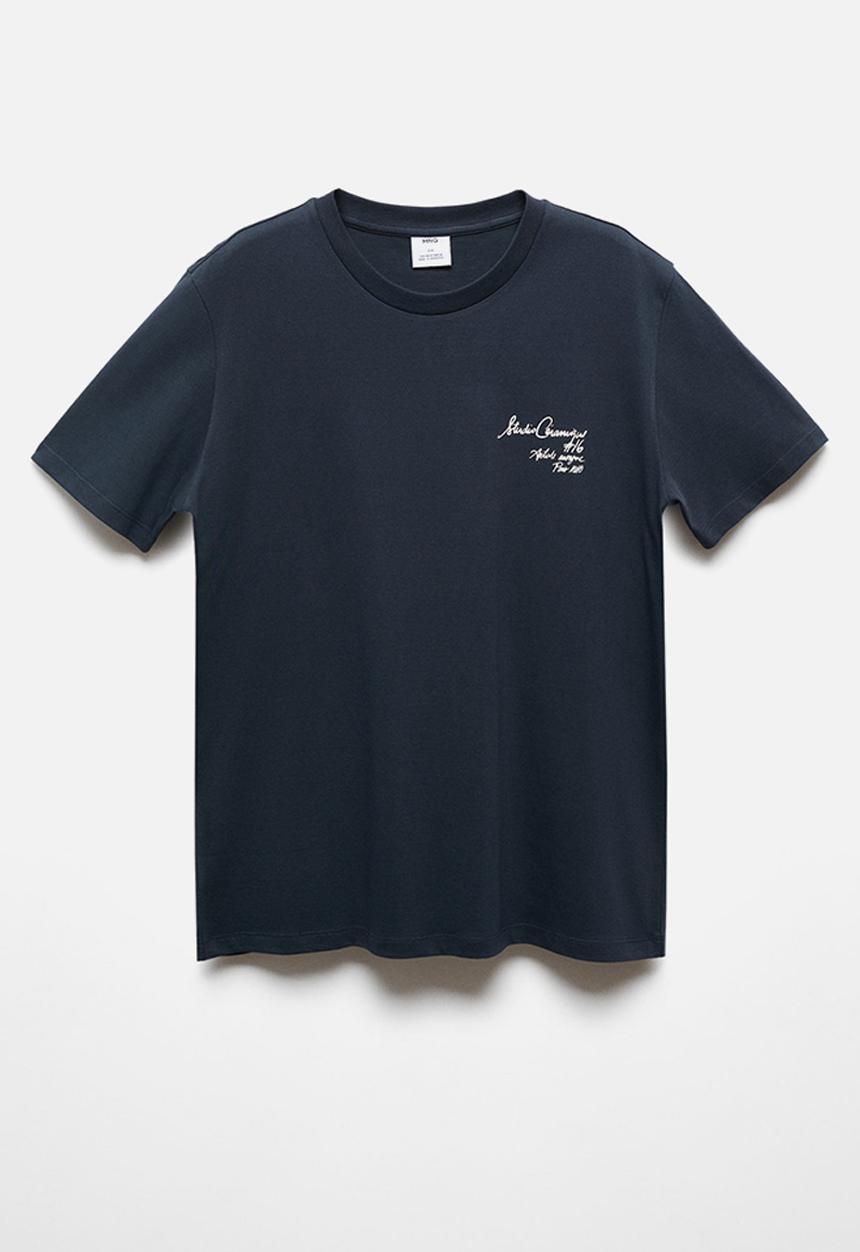 MANGO - T-shirt vasen - navy