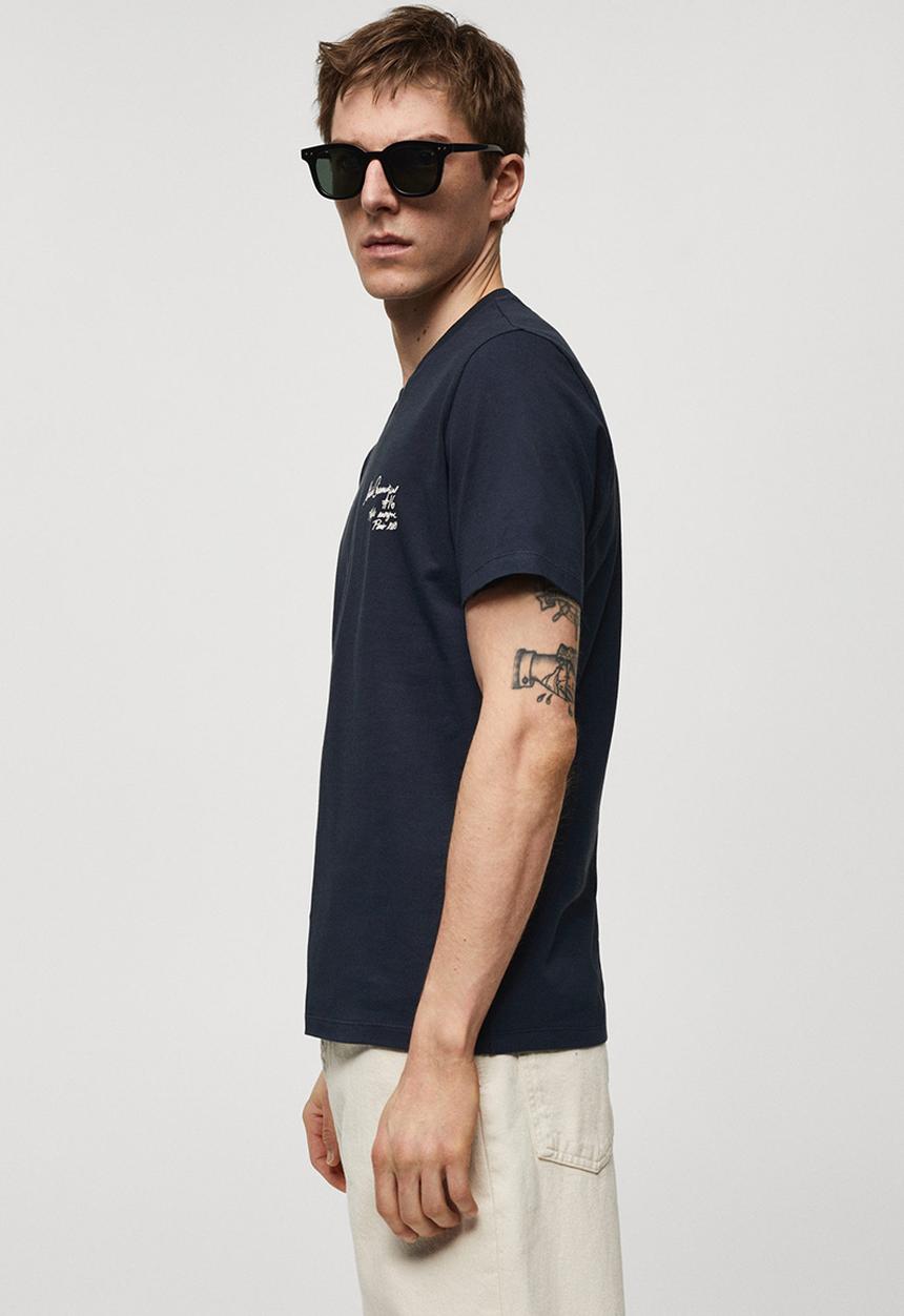 MANGO - T-shirt vasen - navy