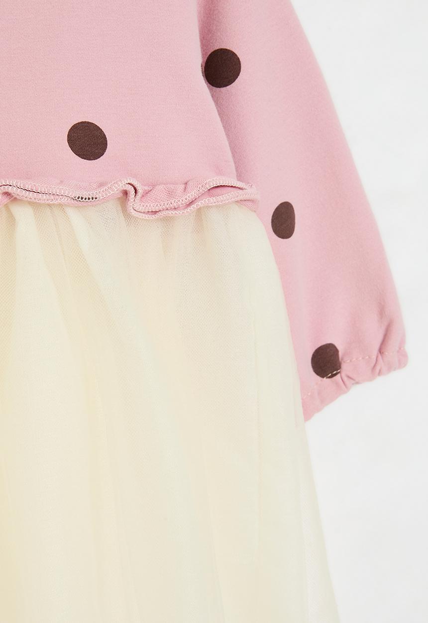 Pop Candy - Polka dot mesh dress - light pink
