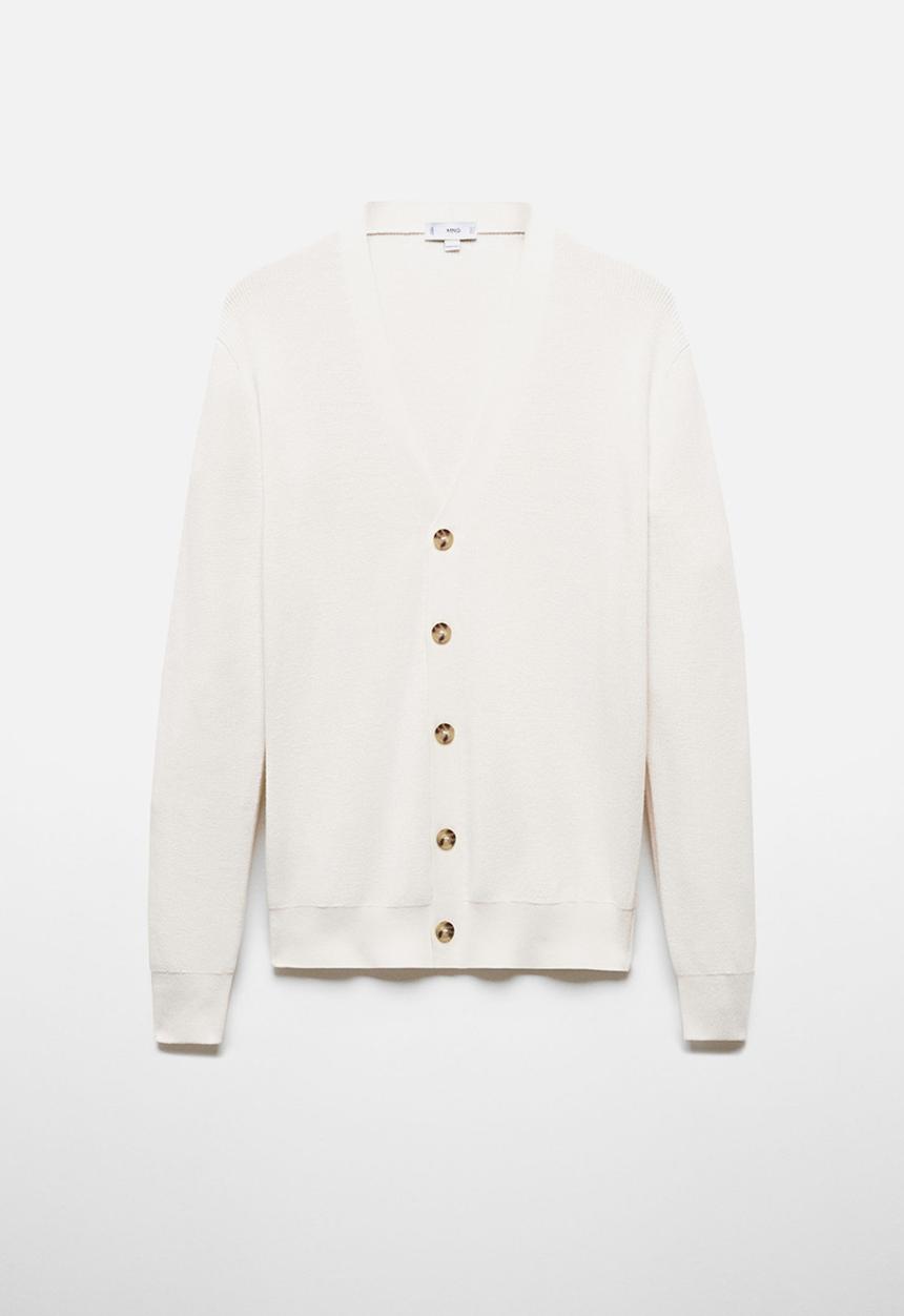MANGO - Cardigan cottonc - off white