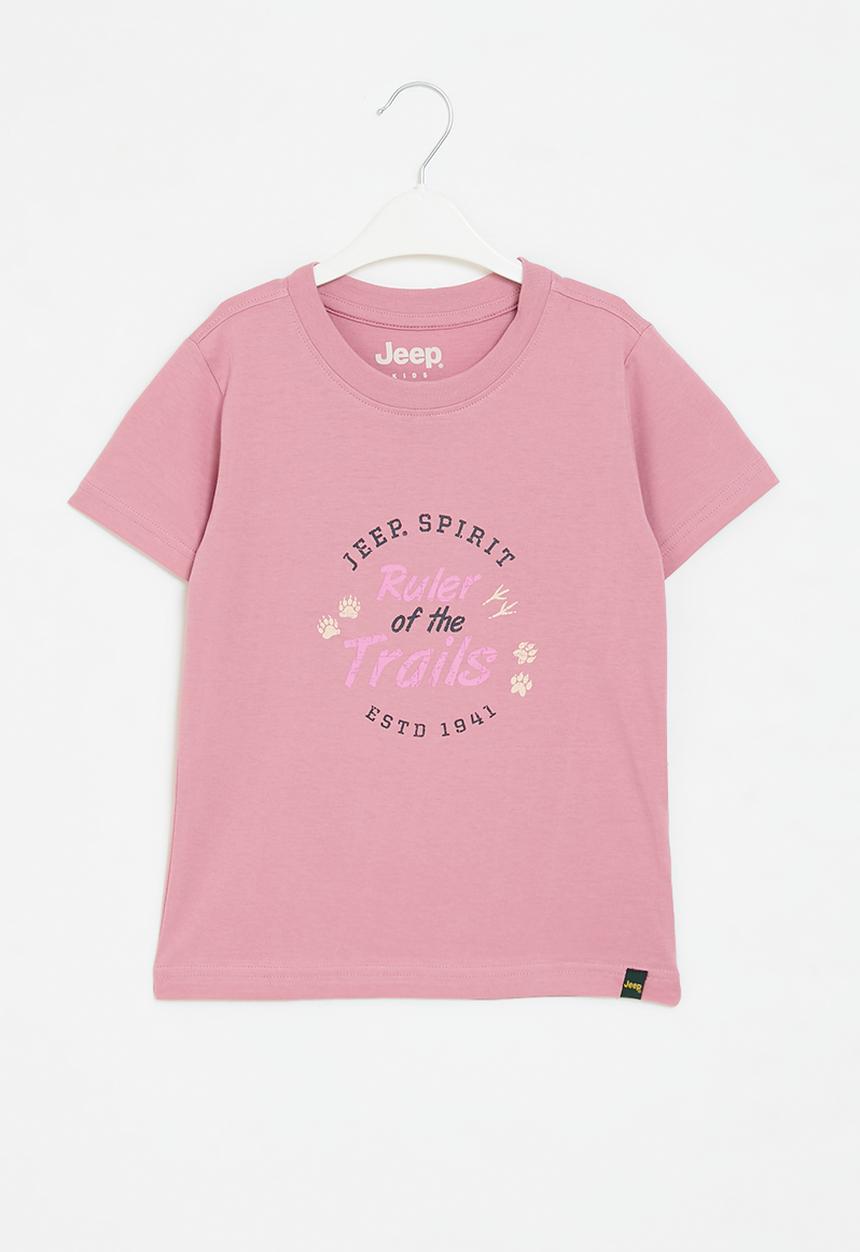 JEEP - Paw print logo tee - vintage pink