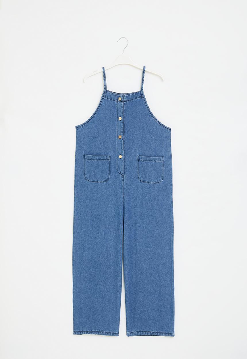 Pop Candy - Denim dungaree - dark blue