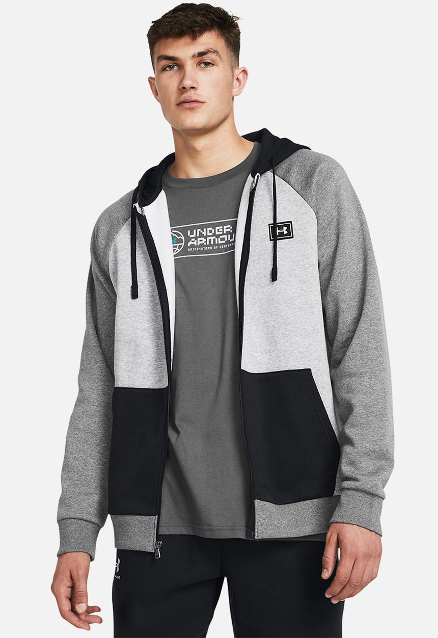 Under Armour - UA Rival Flc FZ Colour block - grey