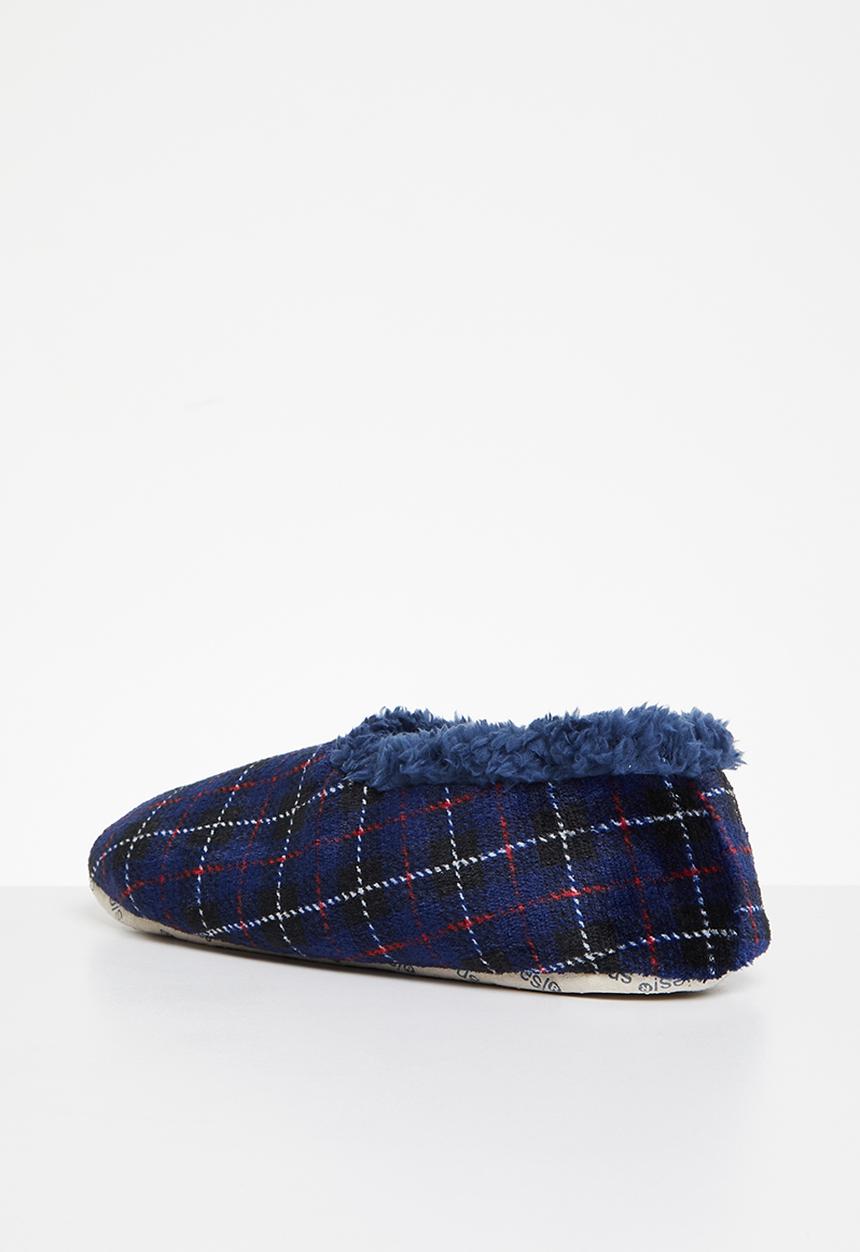 snoozies!® - Mens - Dark Blue Plaid