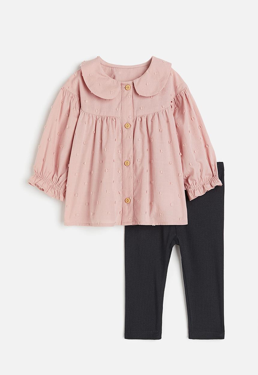 H&M - 2-Piece cotton set - pink & black