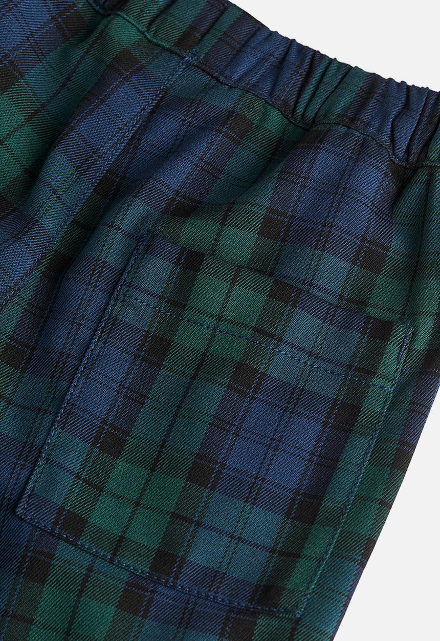 H&M - Straight joggers - dark blue & checked