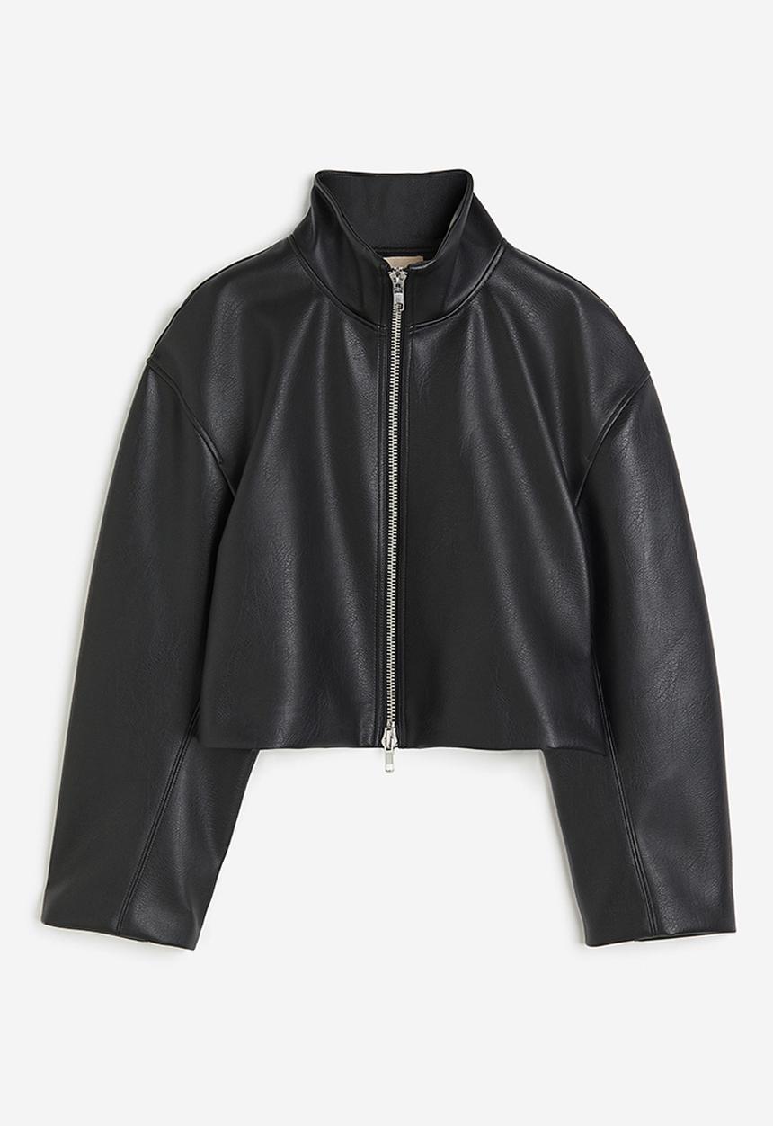 H&M - Oversized coated jacket - black