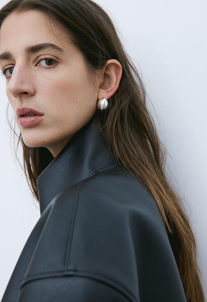 H&M - Oversized coated jacket - black
