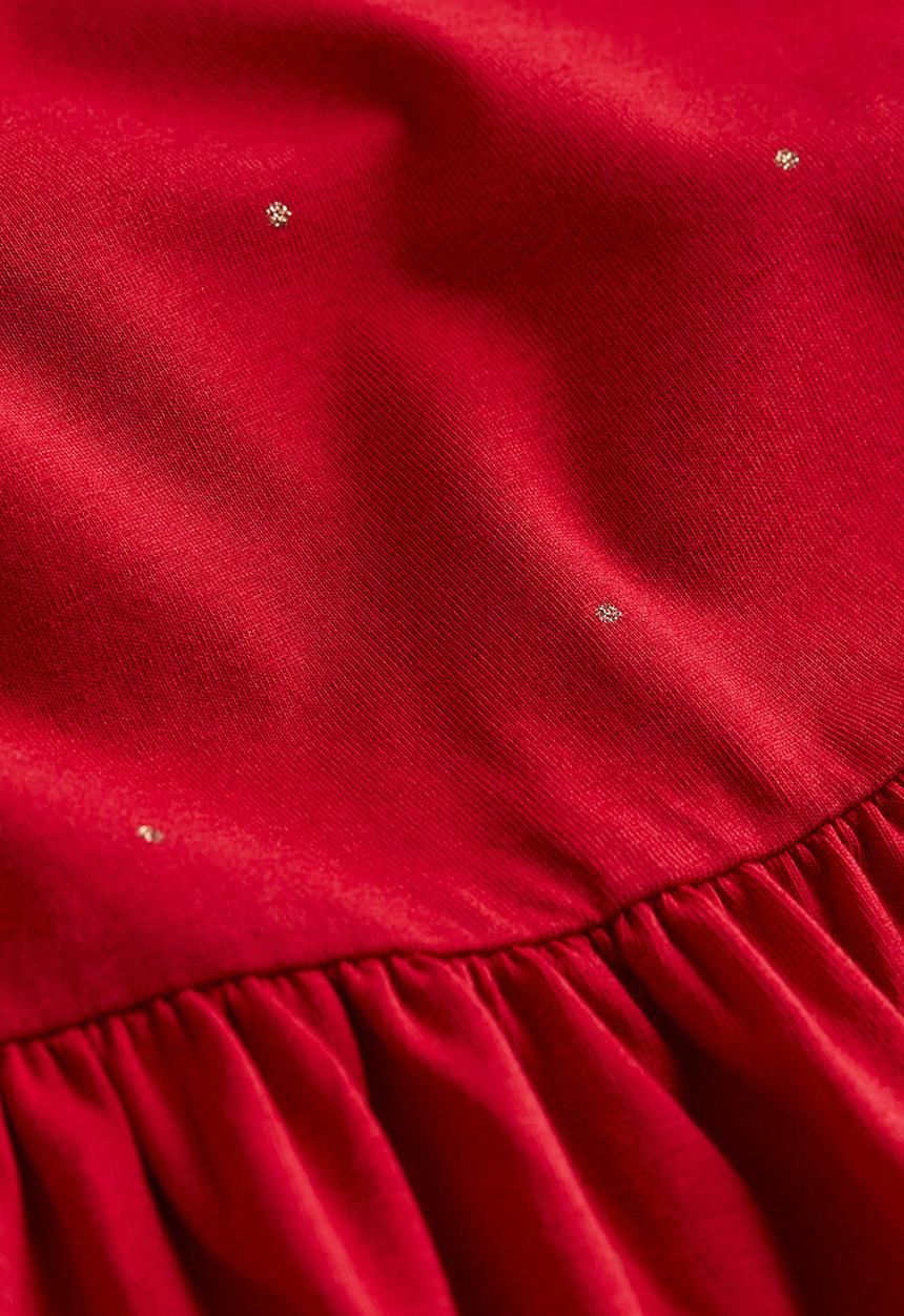 H&M - Patterned cotton dress - red & glitter