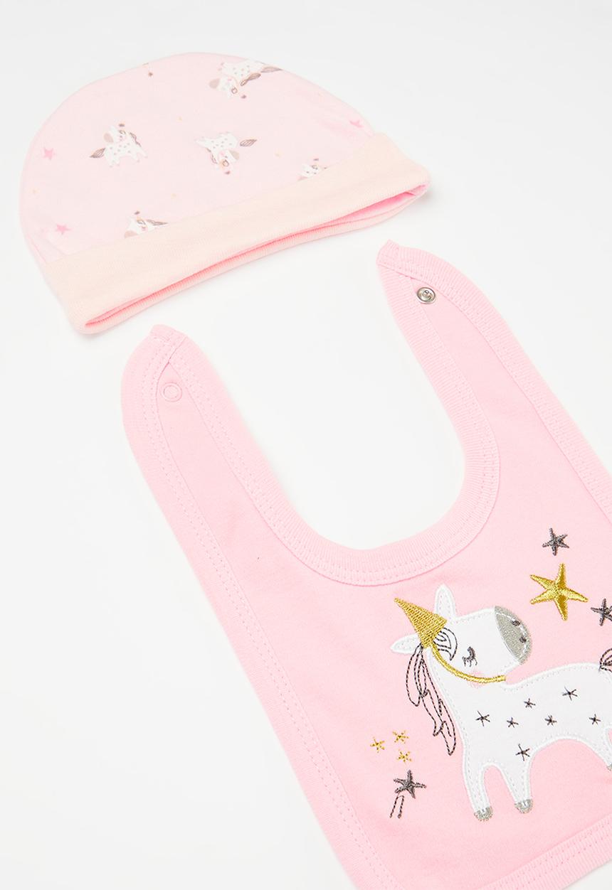 Pop Candy - 5 Piece romper set - pink & white